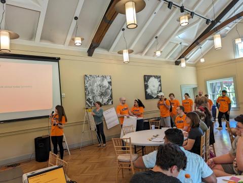 Mentors line up to pitch their topics to recruit teams - HV Digital Rally Hackathon 2024